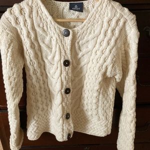 Aran Woolen Mills cardigan, cream, XS